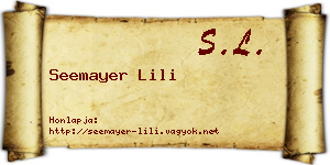 Seemayer Lili névjegykártya